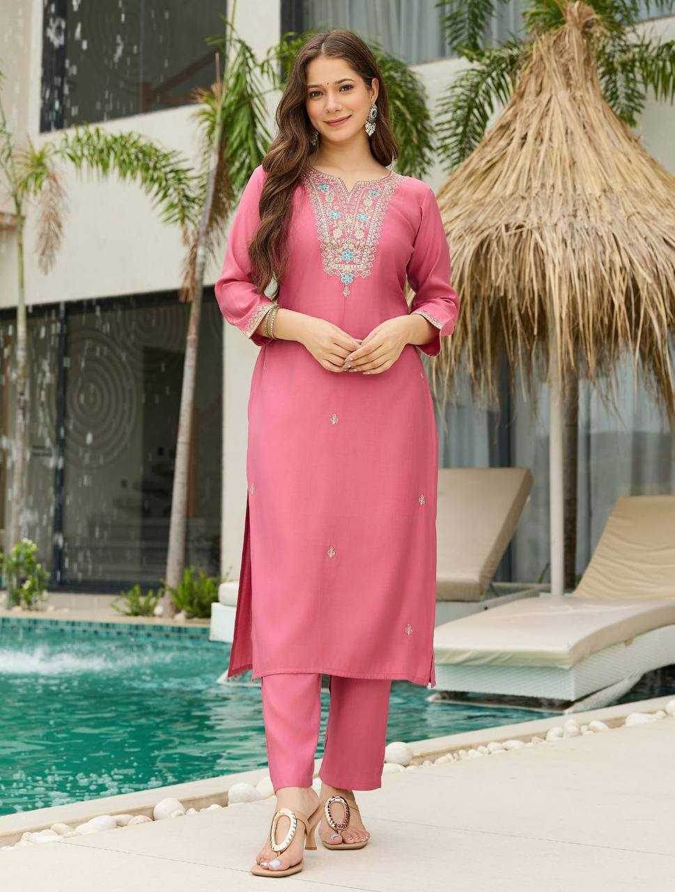 Viscose Designer Embroidered Kurti - MYLUXURY LANE ENTERPRISE